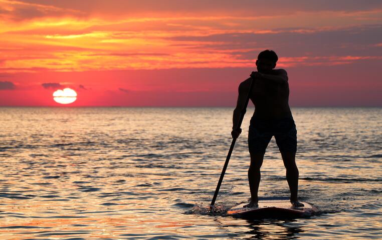 Couple of guys playing on their SUP,s